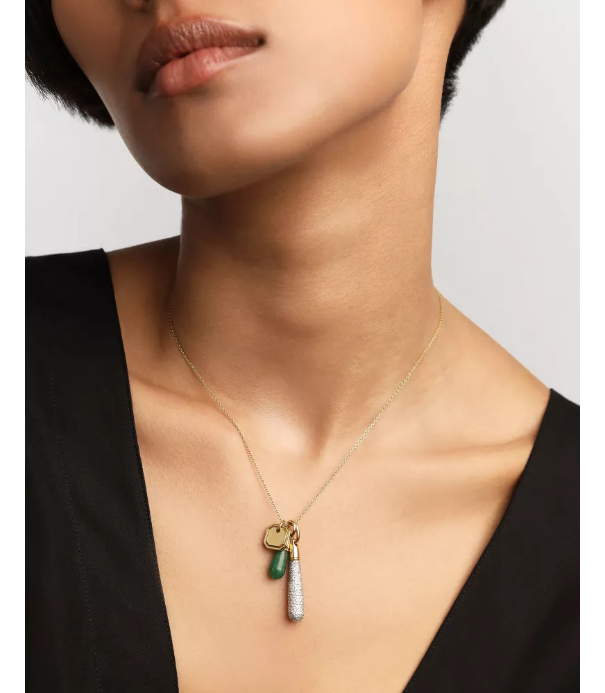 Colgante Aventurina verde Drop, P D Paola, colección Icons.