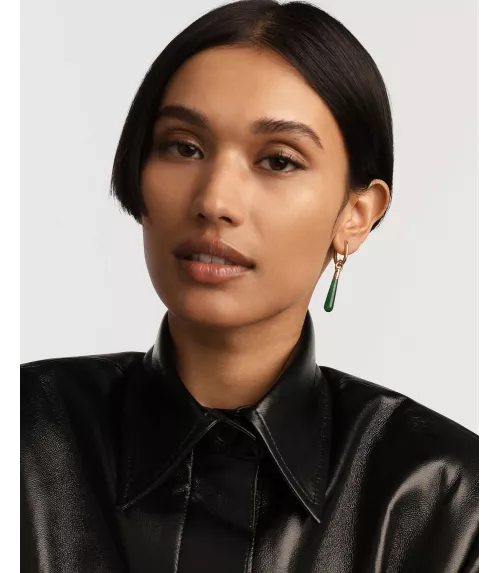 Pendiente individual Aventurina verde large Jupiter, P D Paola, colección Icons.