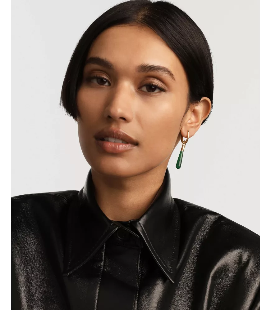 Pendiente individual Aventurina verde large Jupiter, P D Paola, colección Icons.