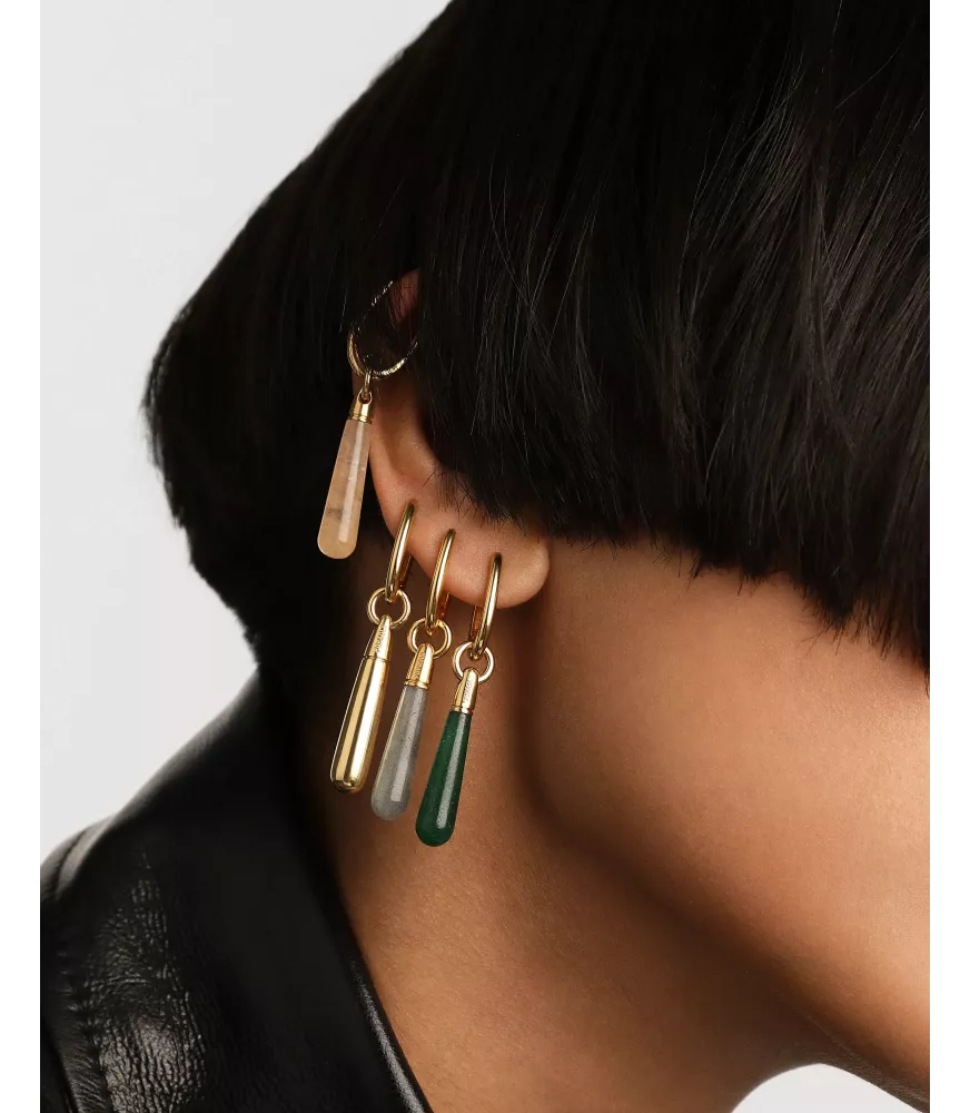 Pendiente individual Aventurina verde large Jupiter, P D Paola, colección Icons.