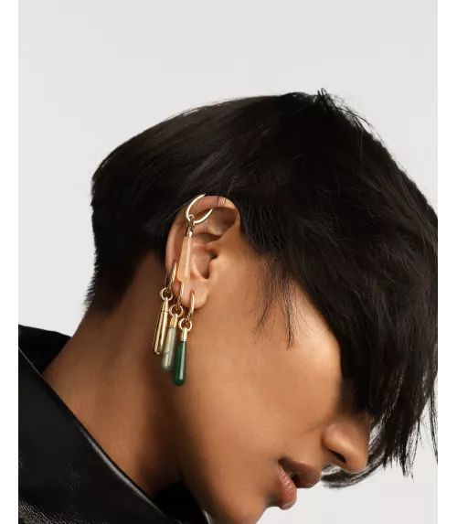 Pendiente individual Aventurina verde large Jupiter, P D Paola, colección Icons.