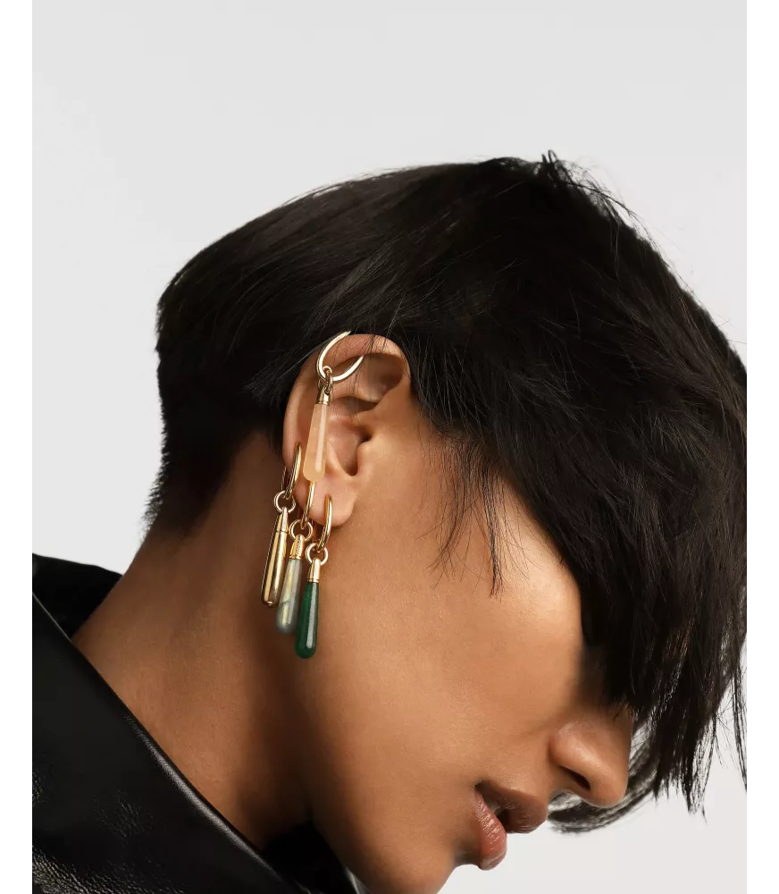 Pendiente individual Aventurina verde large Jupiter, P D Paola, colección Icons.