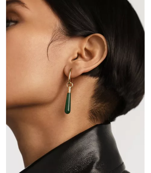 Pendiente individual Aventurina verde large Jupiter, P D Paola, colección Icons.