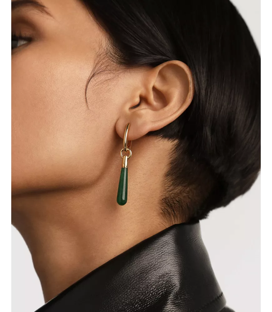 Pendiente individual Aventurina verde large Jupiter, P D Paola, colección Icons.