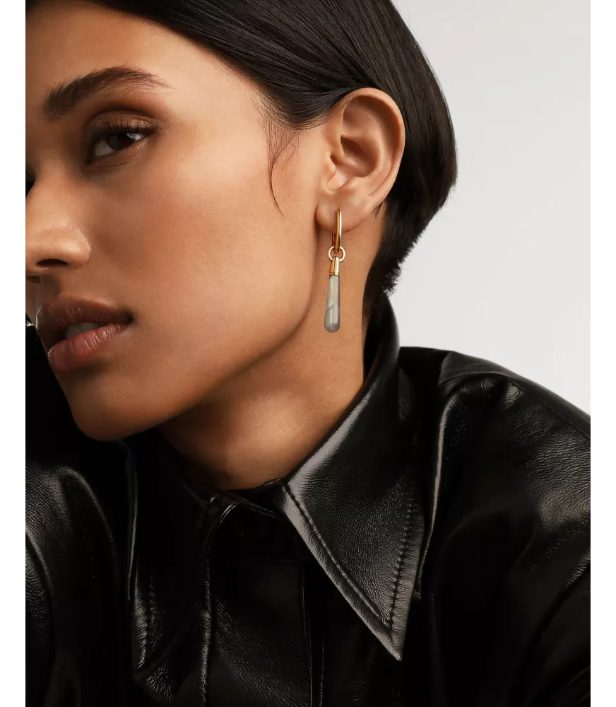 Pendiente individual Labradorita large Jupiter, P D Paola, colección Icons.