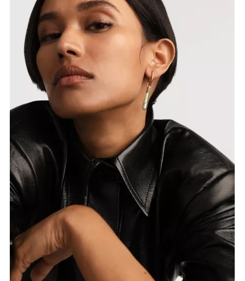 Pendiente individual Labradorita large Jupiter, P D Paola, colección Icons.