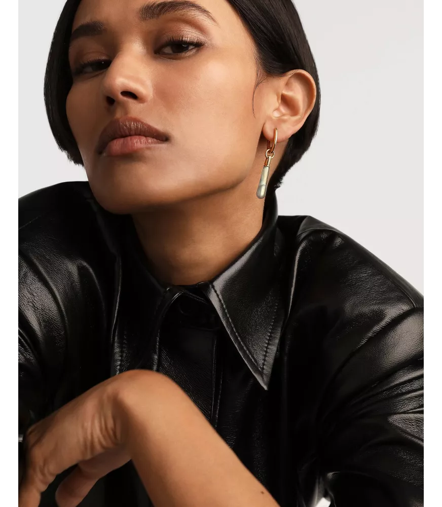 Pendiente individual Labradorita large Jupiter, P D Paola, colección Icons.