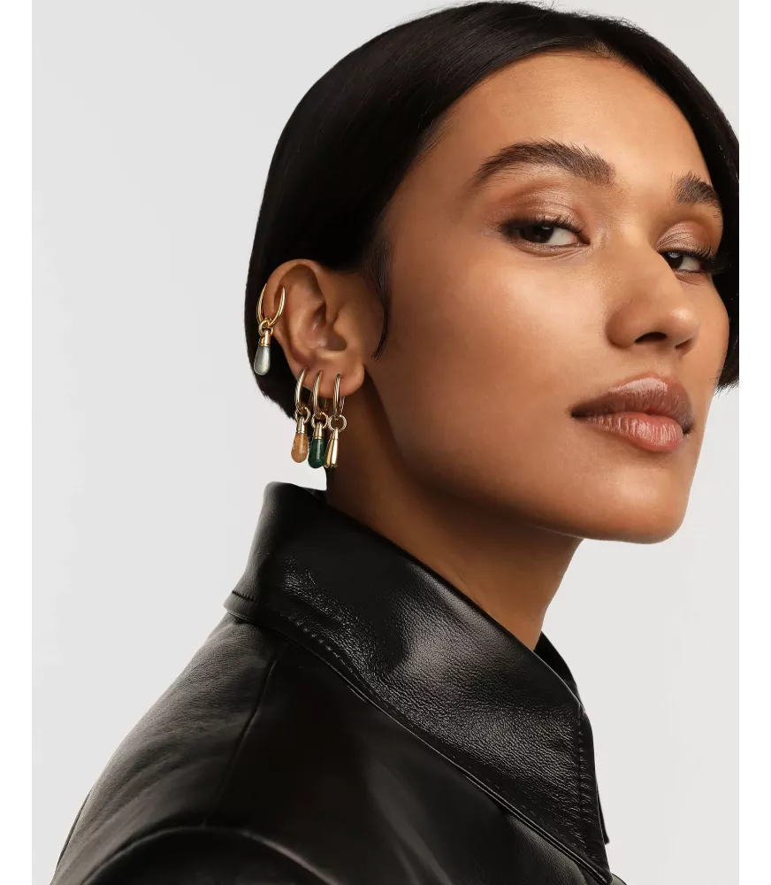 Pendiente individual Aventurina amarilla  Jupiter, P D Paola, colección Icons.