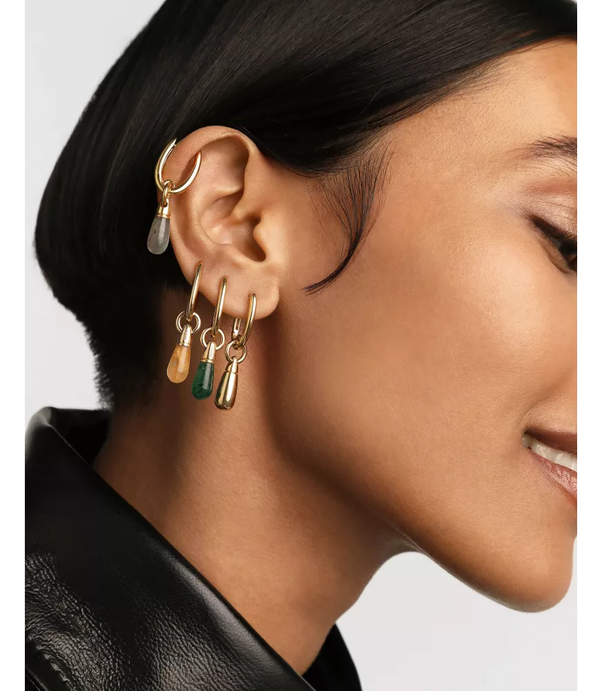 Pendiente individual Aventurina amarilla  Jupiter, P D Paola, colección Icons.