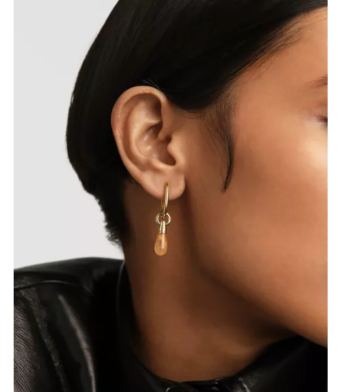 Pendiente individual Aventurina amarilla  Jupiter, P D Paola, colección Icons.