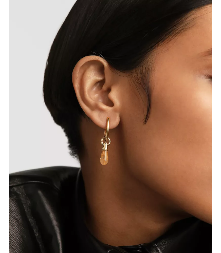 Pendiente individual Aventurina amarilla  Jupiter, P D Paola, colección Icons.