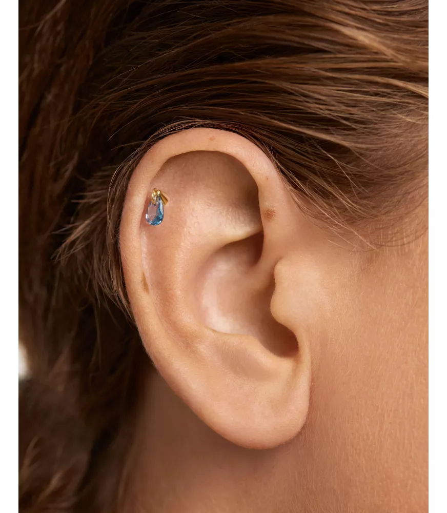 Pendiente individual Lily azul, P D Paola, colección básicos de joyeria.