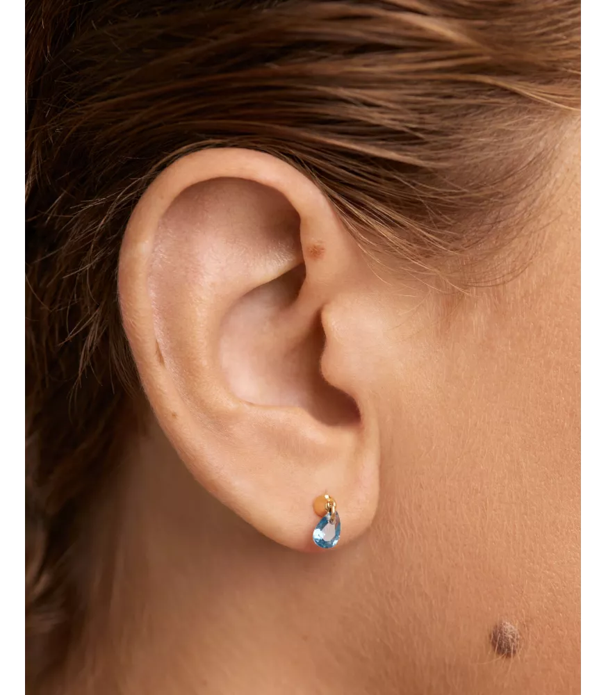 Pendiente individual Lily azul, P D Paola, colección básicos de joyeria.