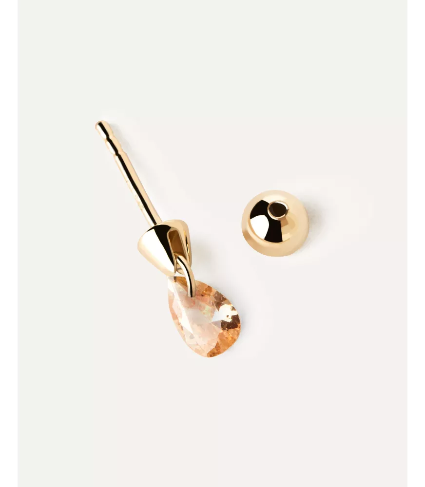 Pendiente individual Lily melocotón, P D Paola, colección básicos de joyeria.