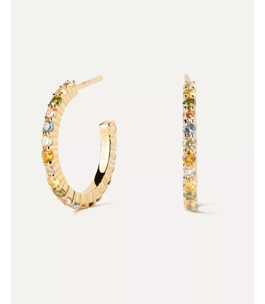 Pendientes aros Rainbow, P D Paola, colección básicos de joyeria.