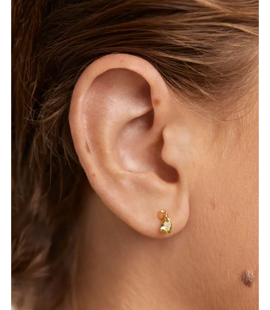 Pendiente individual Lily Verde, P D Paola, colección básicos de joyeria.