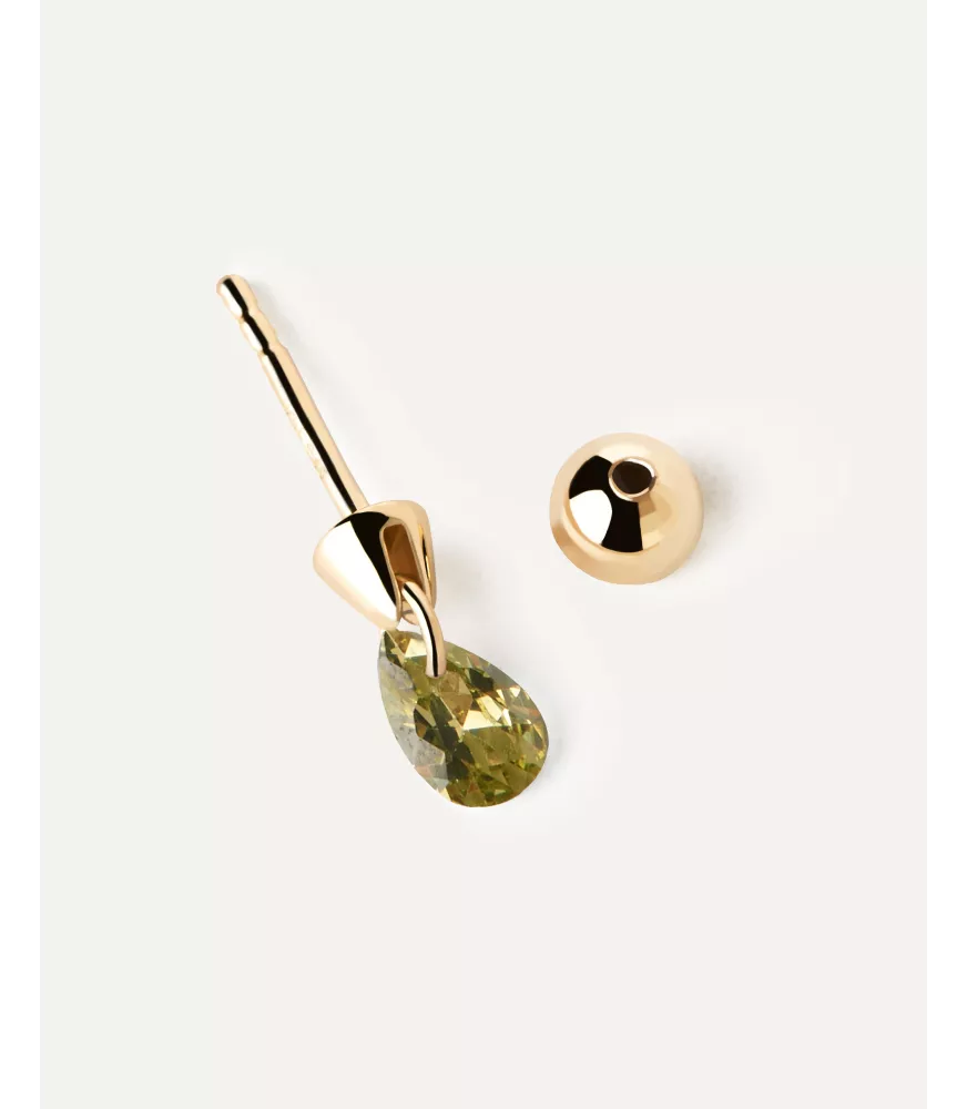 Pendiente individual Lily Verde, P D Paola, colección básicos de joyeria.
