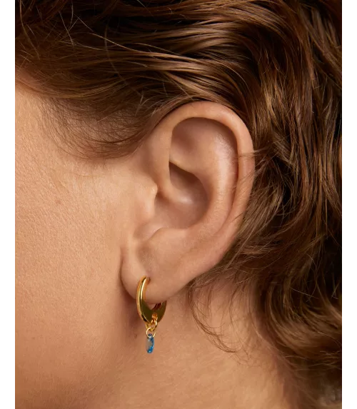 Pendientes aros Lily Azul, P D Paola, colección básicos de joyeria.