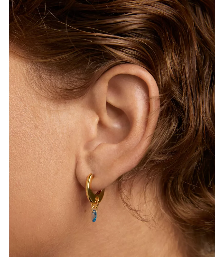 Pendientes aros Lily Azul, P D Paola, colección básicos de joyeria.