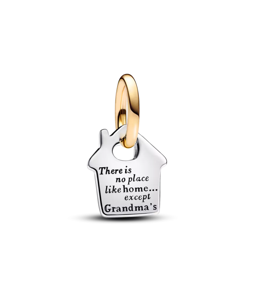Charm Colgante en plata de ley y con un recubrimiento en oro de 14k Casa de la Abuela en Dos Tonos