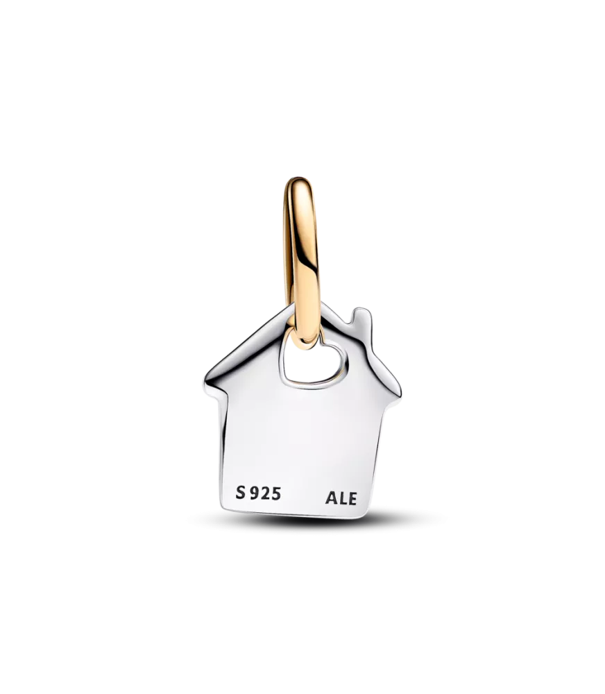 Charm Colgante en plata de ley y con un recubrimiento en oro de 14k Casa de la Abuela en Dos Tonos
