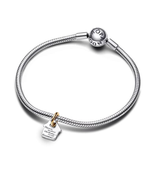 Charm Colgante en plata de ley y con un recubrimiento en oro de 14k Casa de la Abuela en Dos Tonos