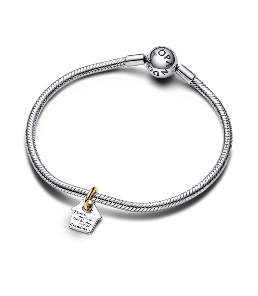 Charm Colgante en plata de ley y con un recubrimiento en oro de 14k Casa de la Abuela en Dos Tonos