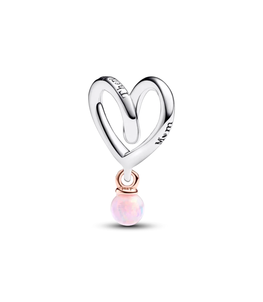 Charm en plata de ley y con un recubrimiento en oro rosa de 14k Corazón Envuelto en Dos Tonos ​