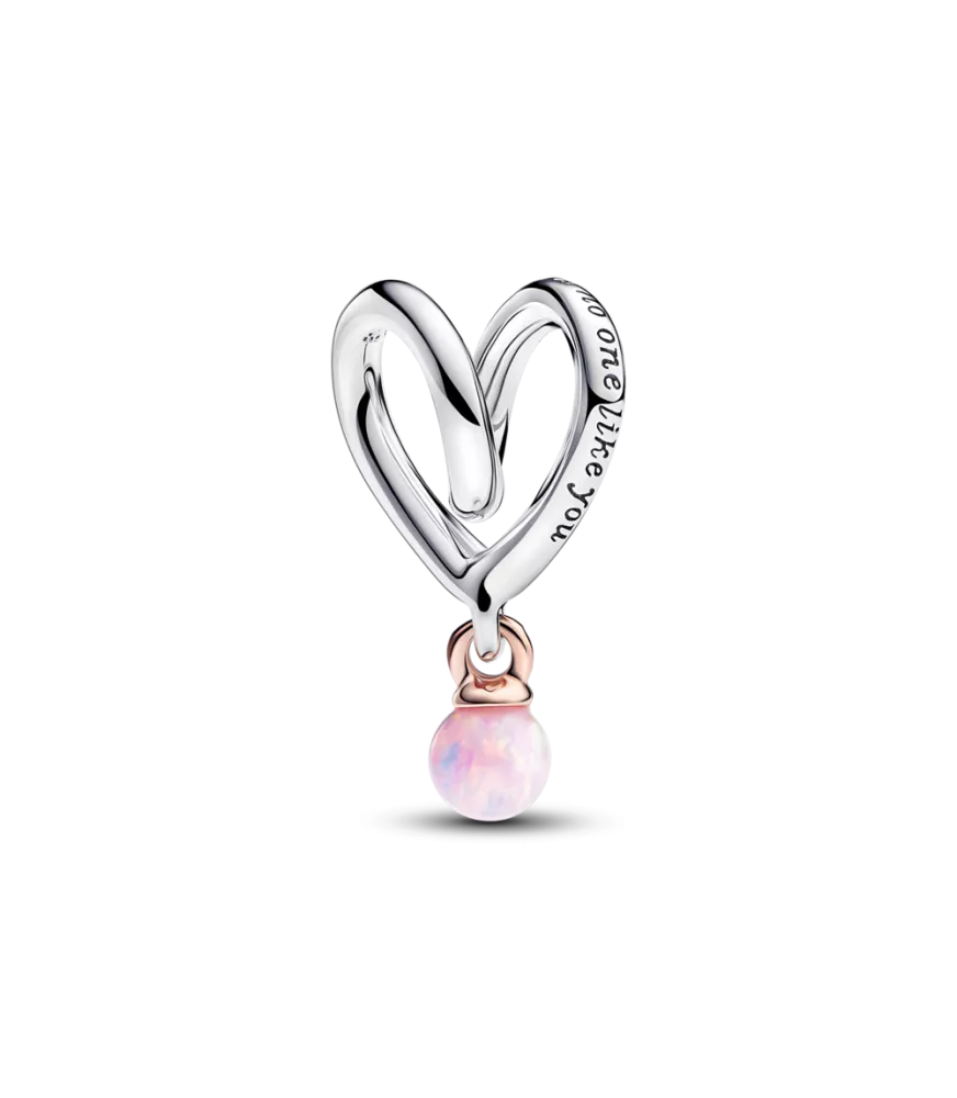 Charm en plata de ley y con un recubrimiento en oro rosa de 14k Corazón Envuelto en Dos Tonos ​
