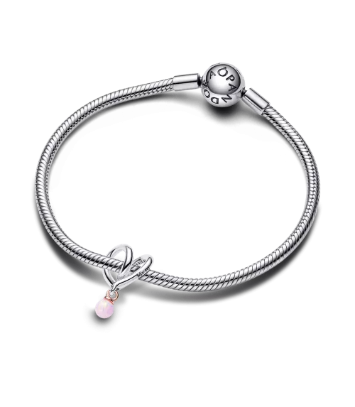 Charm en plata de ley y con un recubrimiento en oro rosa de 14k Corazón Envuelto en Dos Tonos ​