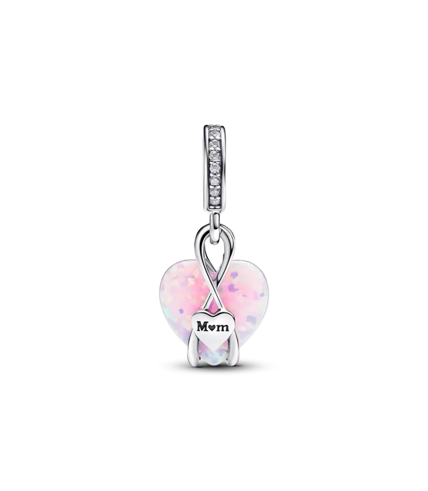Charm Colgante en plata de ley Corazón Opalescente Mamá​