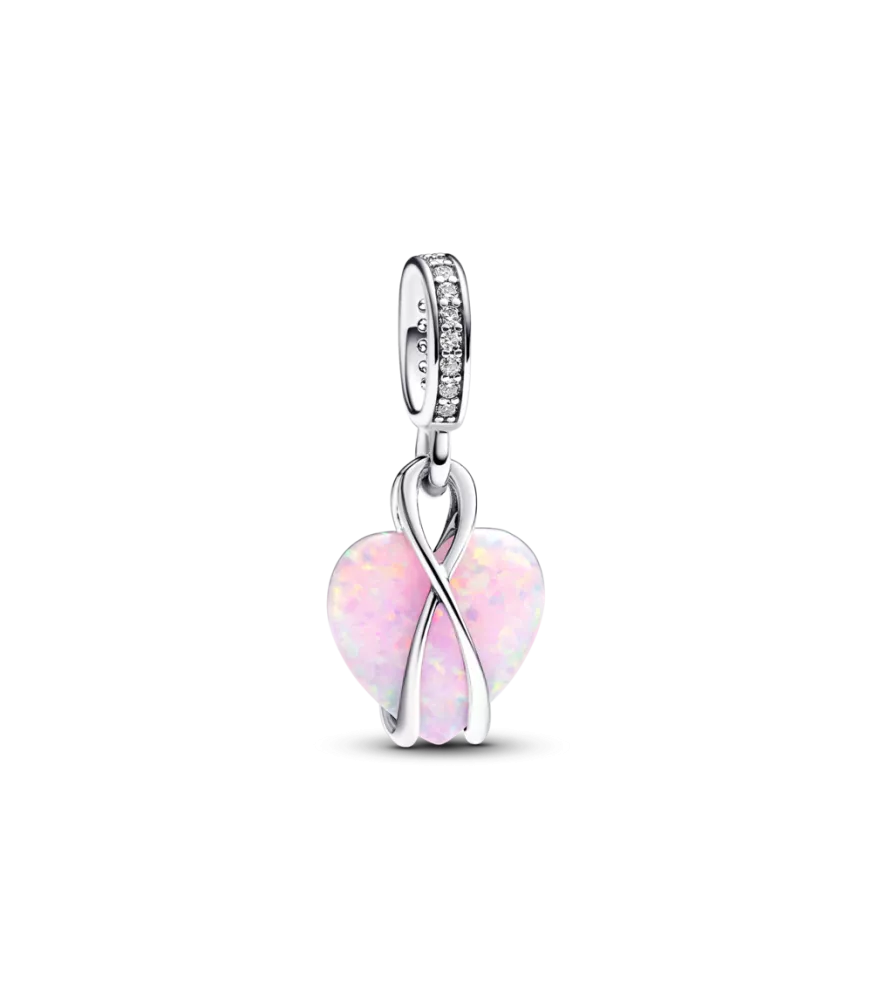 Charm Colgante en plata de ley Corazón Opalescente Mamá​