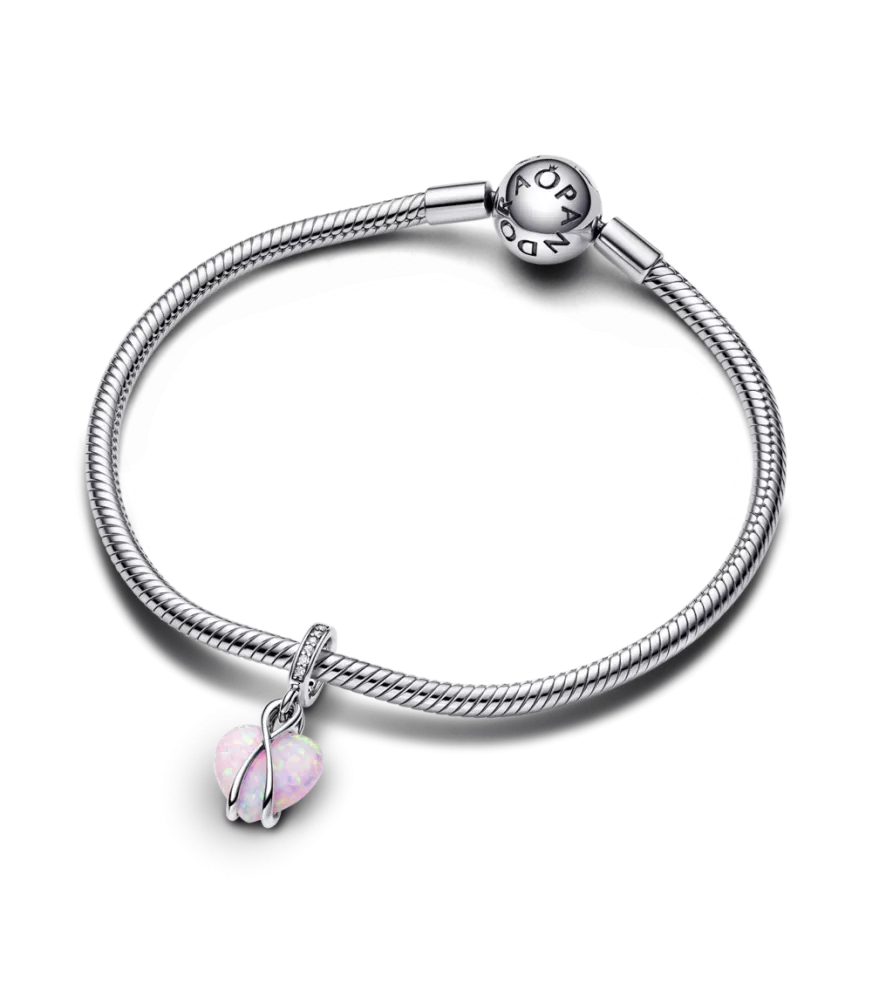 Charm Colgante en plata de ley Corazón Opalescente Mamá​