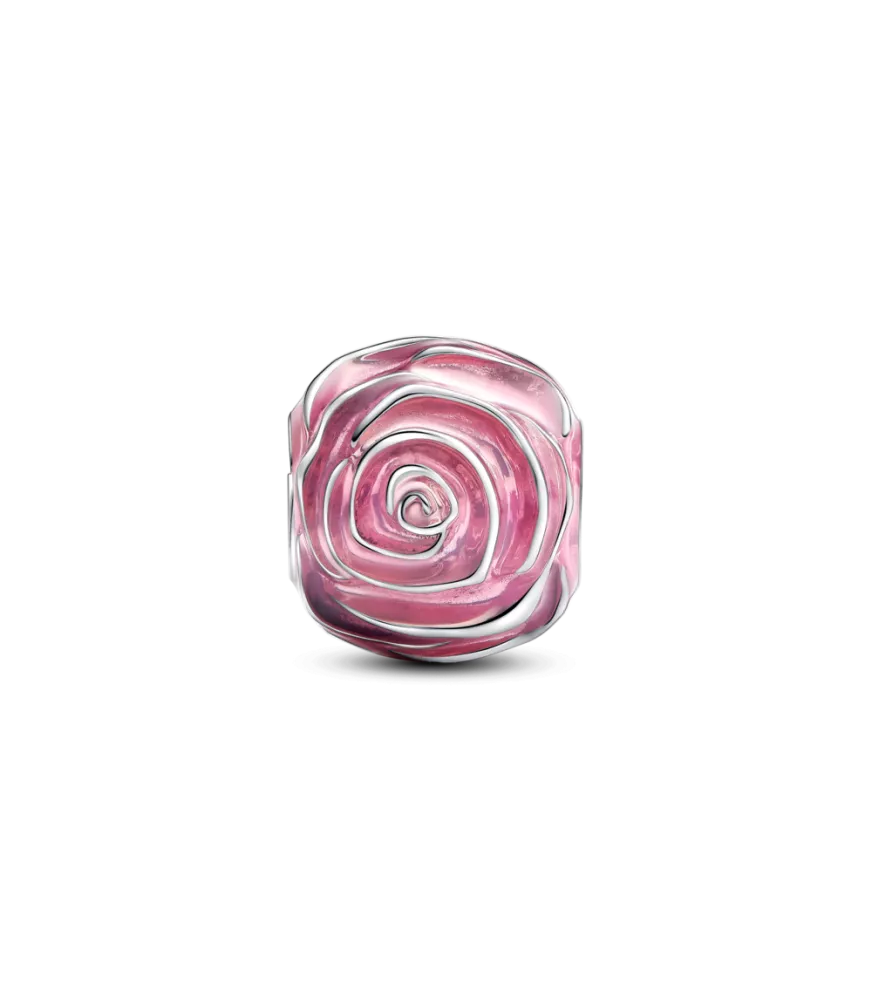 Charm en plata de ley Rosa Rosa Floreciendo  ​