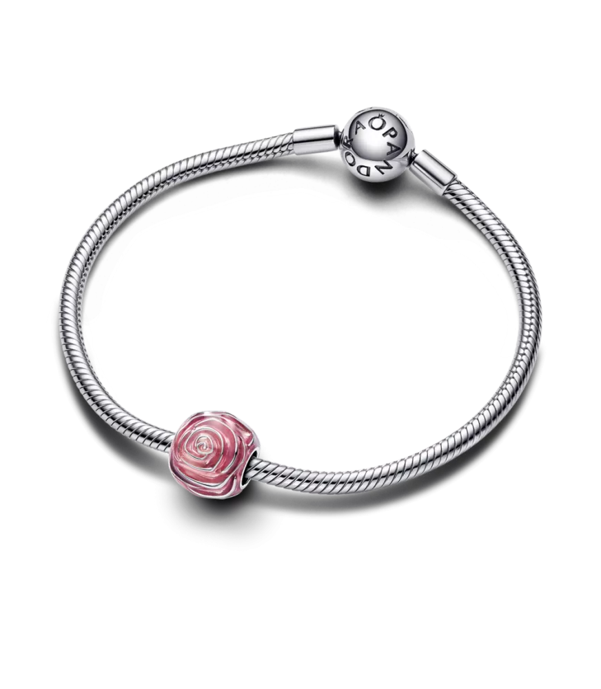 Charm en plata de ley Rosa Rosa Floreciendo  ​