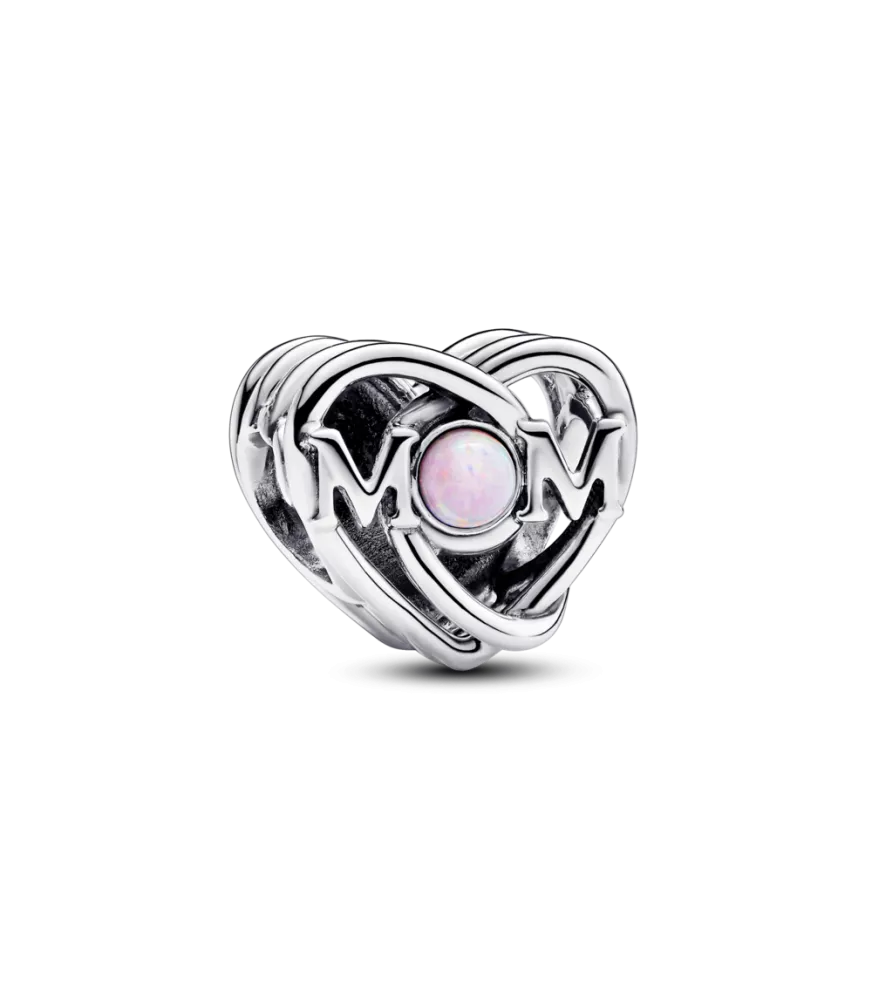 Charm en plata de ley Corazón Filigrana y Madre