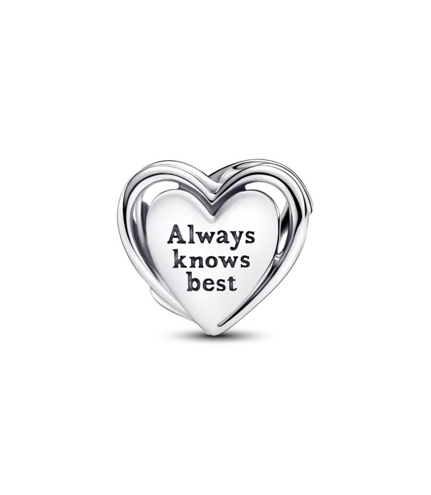 Charm en plata de ley Corazón Filigrana y Madre