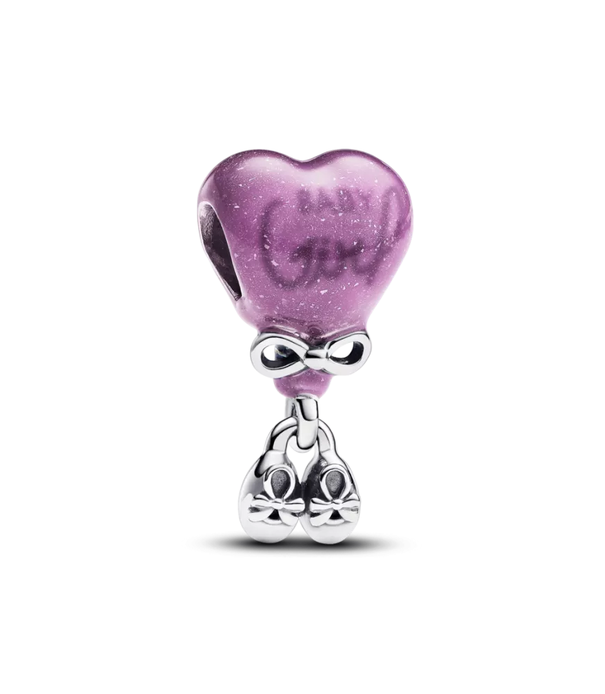 Charm en plata de ley Gender Reveal Niña que Cambia de Color 