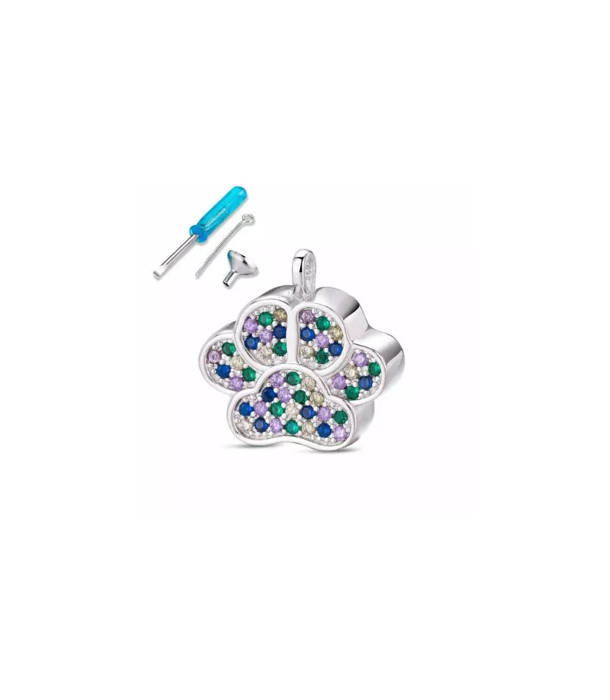 Colgante No meolvides de plata rodiada Huella.