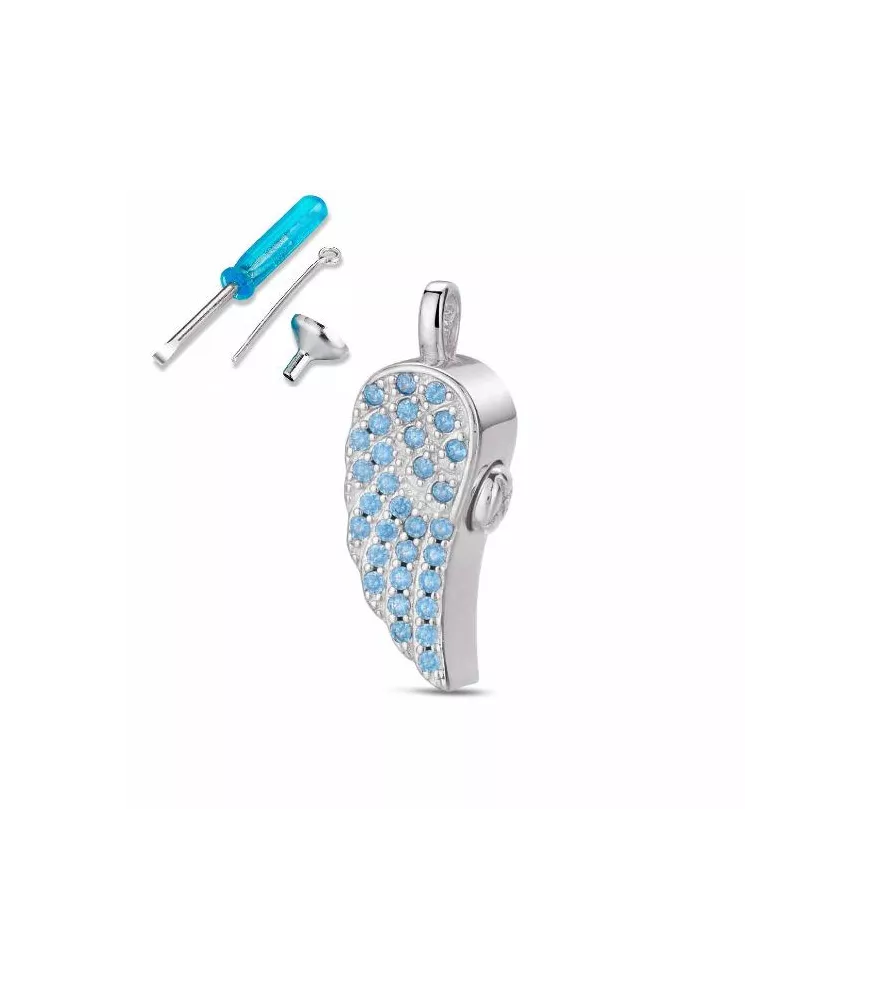 Colgante No meolvides de plata rodiada Ala.