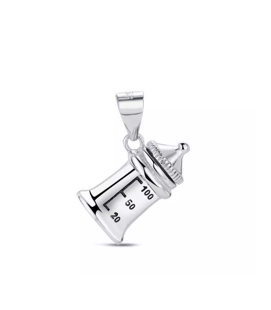 Colgante No meolvides de plata rodiada Biberón.