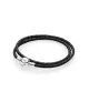 Pulsera Moments en cuero trenzado doble negro