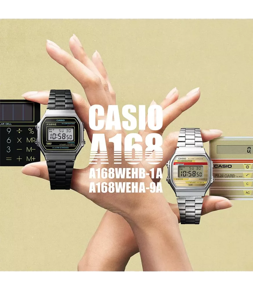 Reloj Casio vintage digital. A168WEHB-1AEF