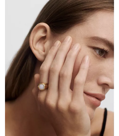 Anillo Ágata Azul Moon, P D Paola, colección Aqua.