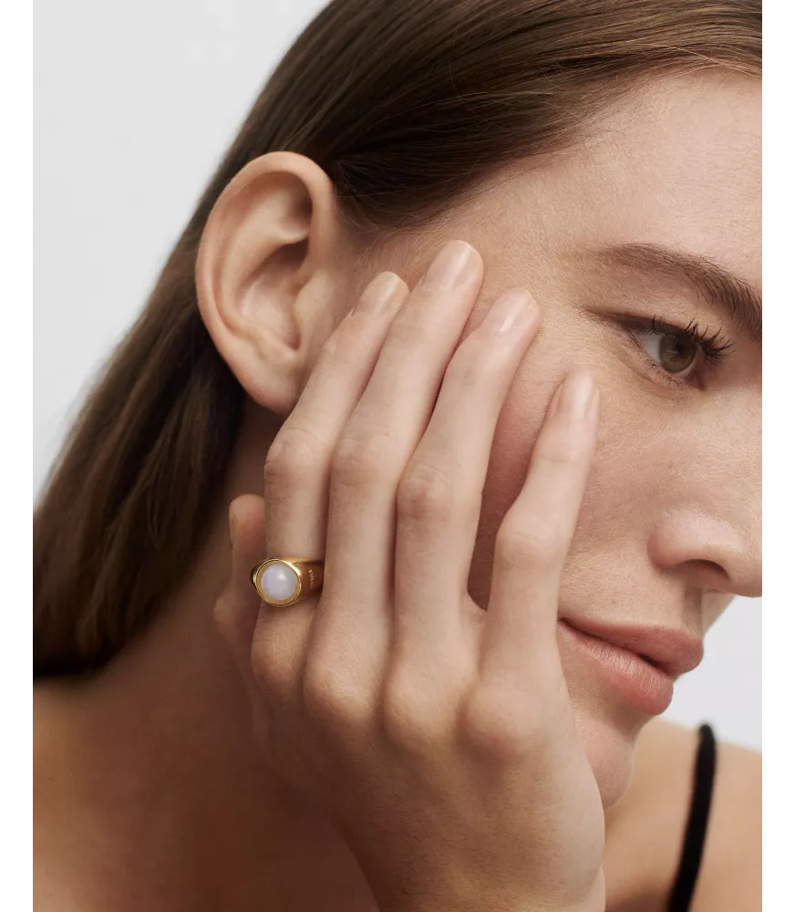 Anillo Ágata Azul Moon, P D Paola, colección Aqua.