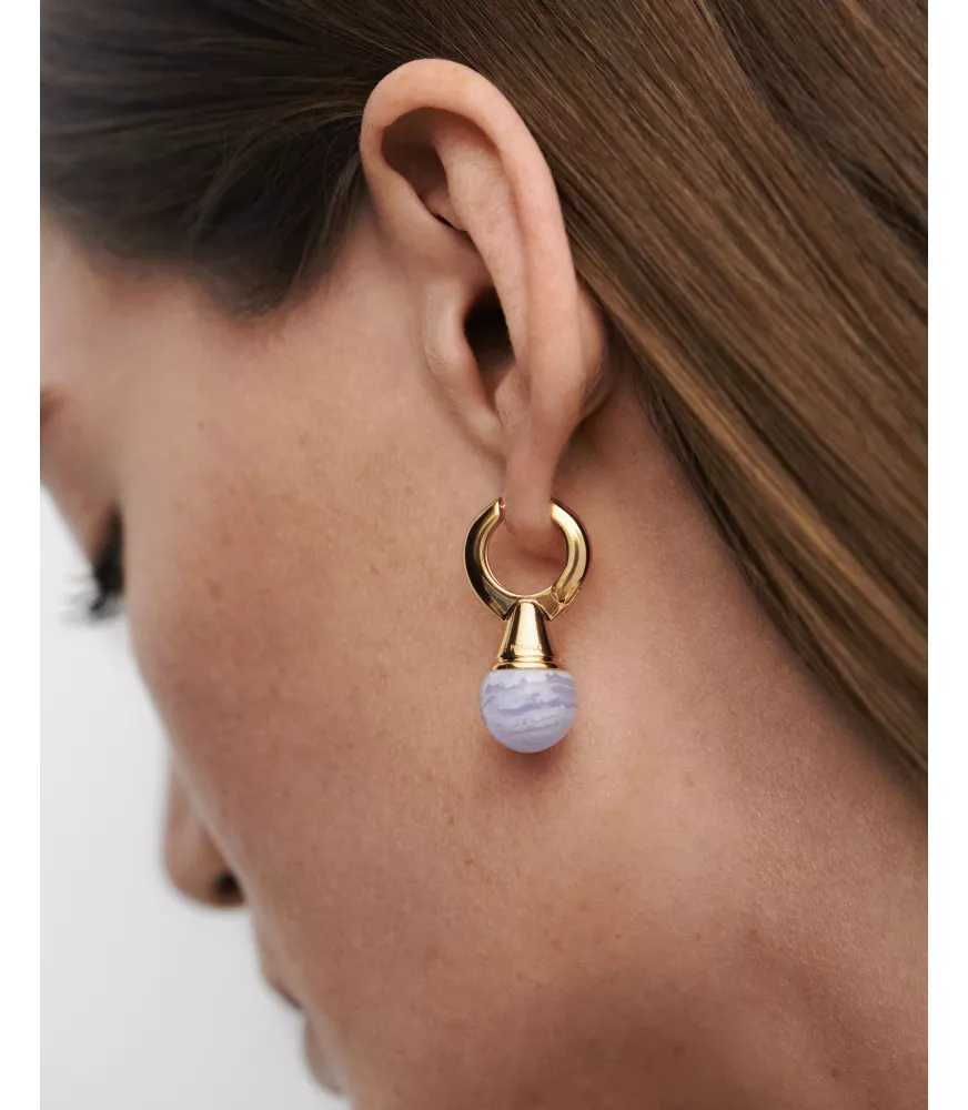 Pendientes Ágata Azul Riviera, P D Paola, colección Aqua.