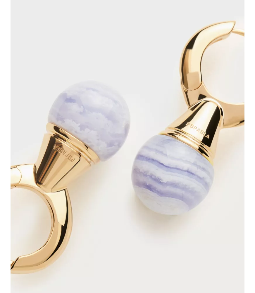 Pendientes Ágata Azul Riviera, P D Paola, colección Aqua.