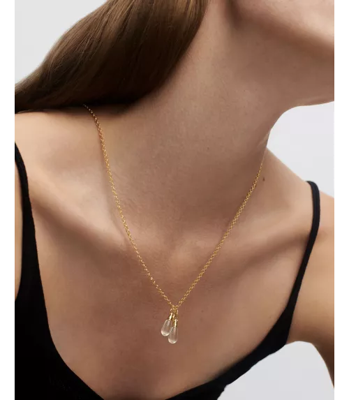 Collar cadena cristal de roca tango, P D Paola, colección Aqua.