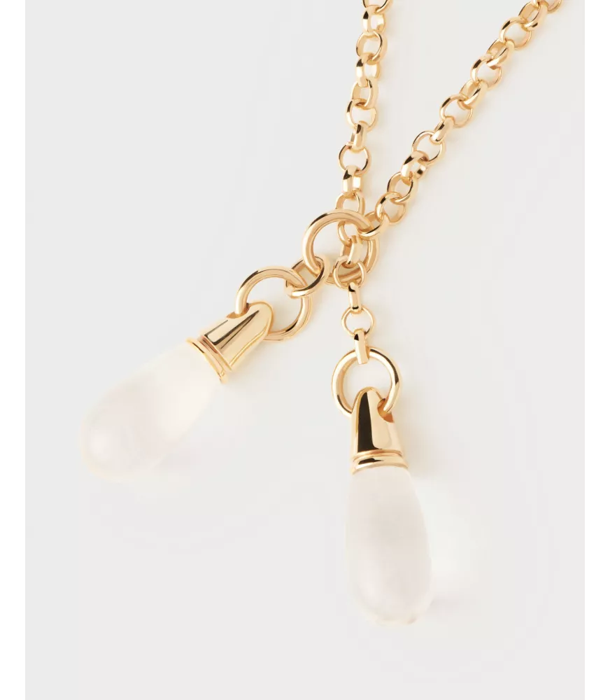 Collar cadena cristal de roca tango, P D Paola, colección Aqua.