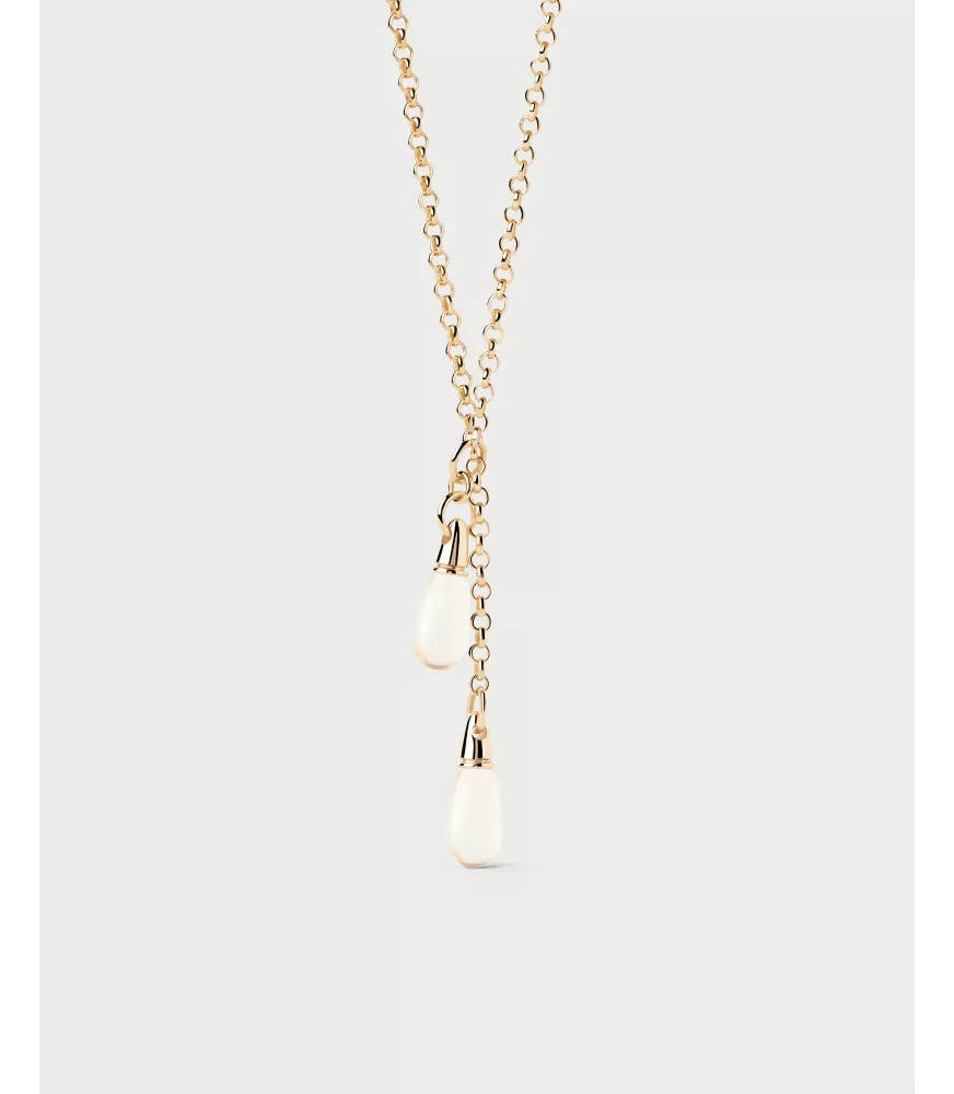 Collar cadena cristal de roca tango, P D Paola, colección Aqua.